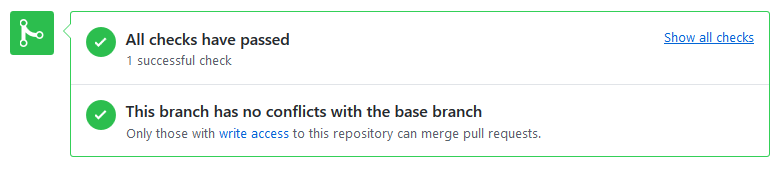 Pull request status