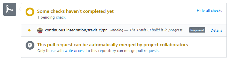 Pull request status